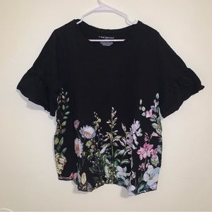 Black floral print Lane Bryant t-shirt